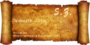 Spányik Zita névjegykártya